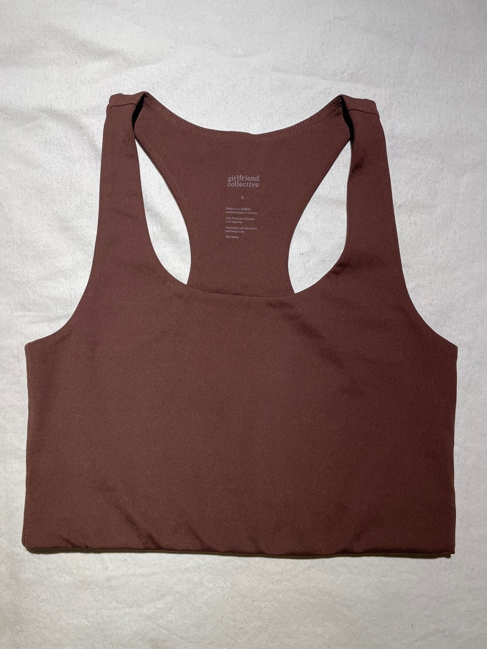 Girlfriend Collective Cafe Espresso Brown Paloma Racerback Sports Bra
